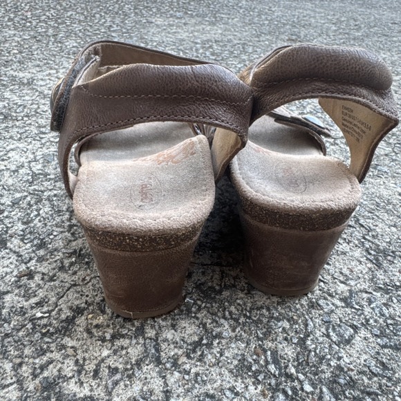 Aetrex Naya Sandals Women's 7.5 - 8 (EU 38) Brown Ankle Strap Wedge Comfortable - Picture 5 of 8